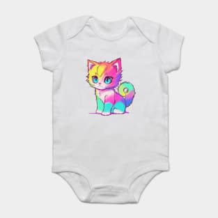 Rainbow Kitten Baby Bodysuit